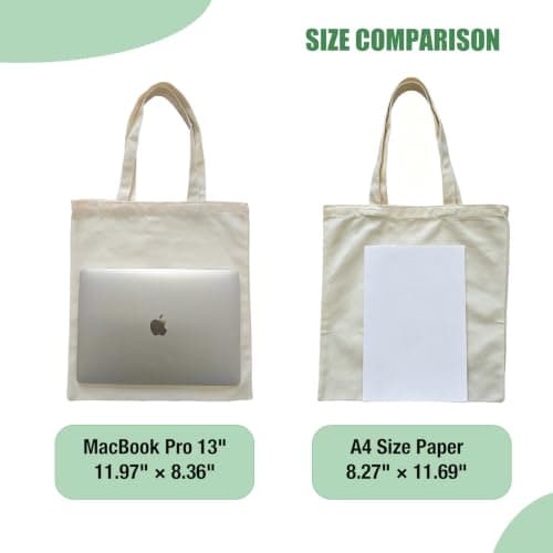 MegaBlues Canvas Tote Bag, 12 Pack 12oz Thick Medium Reusable Grocery Shopping Cloth Bags, 13"x15" Blank Tote Bags for Painting — view 5