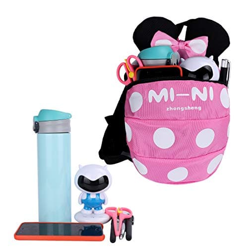 Baby Toddler Safety Harness Backpack Child Kids Cute Cartoon Strap Shoulder Backpack Bag with Reins Leash Rucksack Harness Walkers Tether Belt,FOR 1-5 YEARS OLD TODDLER. (pink S-for 1-5 years old) — view 6