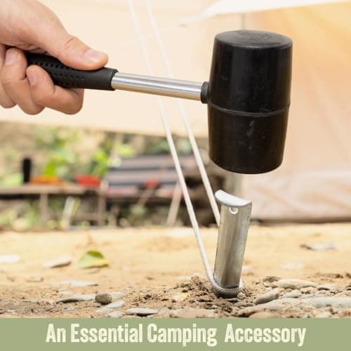 Milestone Camping 20420 12oz Rubber Mallet/Sturdy Steel Handle/Ideal for Putting Up Tents & Canopies — view 6