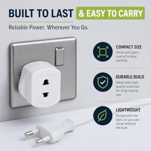 MOBIBAY (Pack of 1) Toothbrush Adaptor Plug UK Charger Shaver Socket 2 Pin to 3 Pin Electric Converter Bathroom Two to Three Prong Charging Tooth Brush Razor Plugs Electrical Shaving (White) — view 4