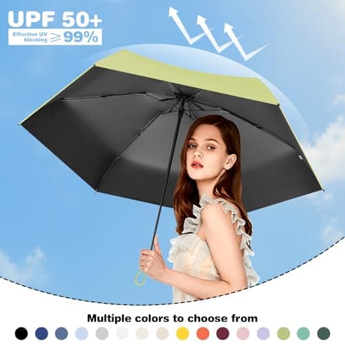 Detontek Mini Folding Travel Umbrella, Mini Travel Umbrella, Pocket Umbrella, Dual Purpose, Compact And Portable, With Storage Box (Wine Red) — view 6
