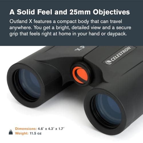Celestron 71340 Outland X 8x25 Compact Roof Prism Binoculars, Black — view 2