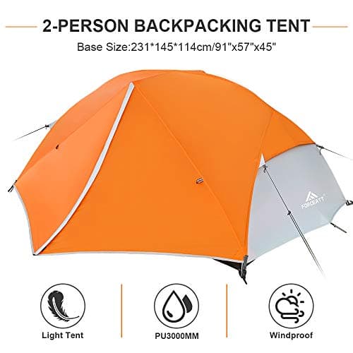Forceatt Camping Tent, 2-3 Man Tent PU3000mm Waterproof DomeTent Lightweight Portable Easy Setup for Hiking Backping Eurohike — view 2