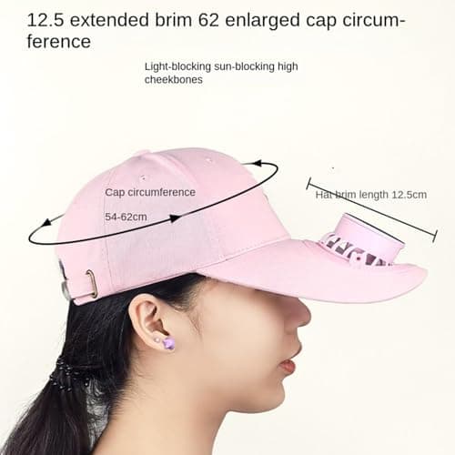 Sun Hat with Detachable Digital Display Fan, Protection, pink — view 4