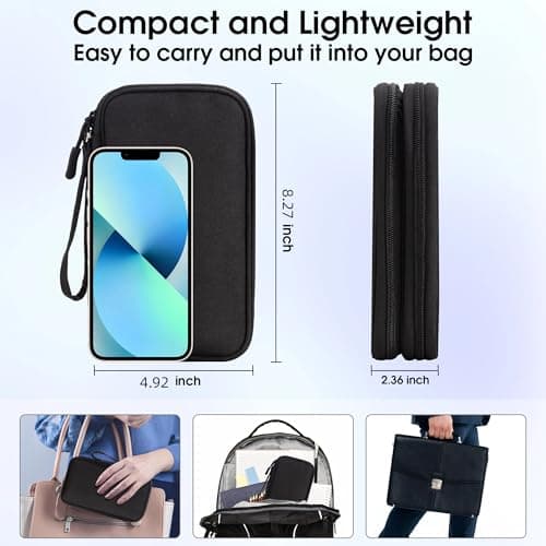Arae Travel Essentials Electronic Organizer Double Layer - Black, M — view 2