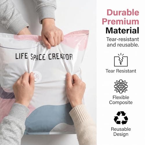 Vacuum Storage Bags, Vacuum Pack Bags for Clothes, No Pump Needed Space Saver Bags for Duvets, Bedding and Blankets, Reusable Compression Storage Bags for Home Organisation (70x50x30cm, 3PCS) — view 4