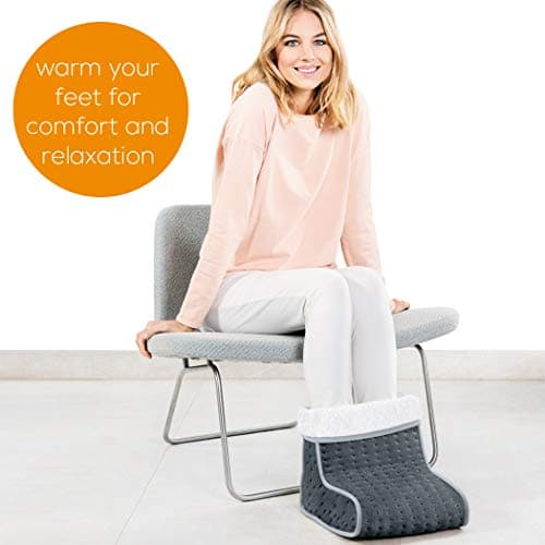 Beurer FW20UK Cosy Foot Warmer - Grey, Electric foot warmer for cold feet, 3 temperature settings, Cosy teddy fleece lining, Suitable up to shoe size 12.5, Washable lining, 45°C - 50°C — view 5