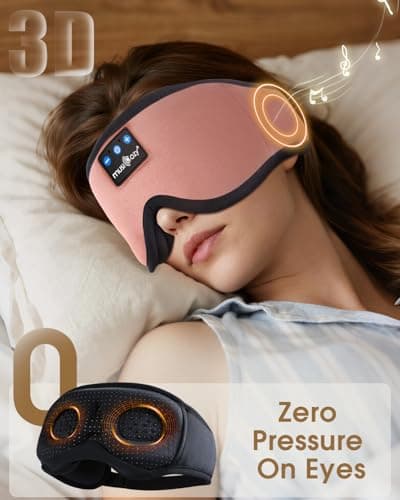 MUSICOZY Sleep Mask Headphones 100% Blackout 3D Sleep Headphones — view 3