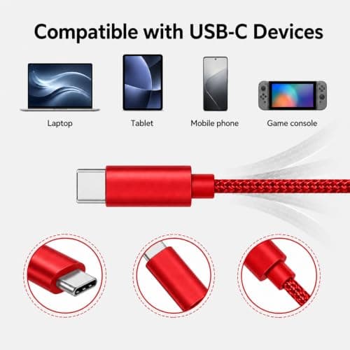 Bulees USB C Type C Side Sleeping Earbuds, Noise Isolating Wired Sleep Headphones, Lightweight In-Ear Earphones with Mic Volume Control for Small Ear Canal Sensitive Sleepers (Red) — view 3