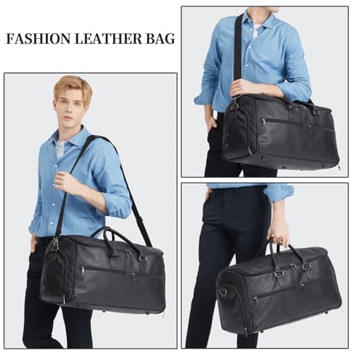 Carry On Garment Bag for Travel, Convertible Travel Garment Bag for Men Women, 2 in 1 Hanging Suitcase Suit Business Travel Bag, Black, 39"L x 12.5"W x 12.2"H, Travel — view 6