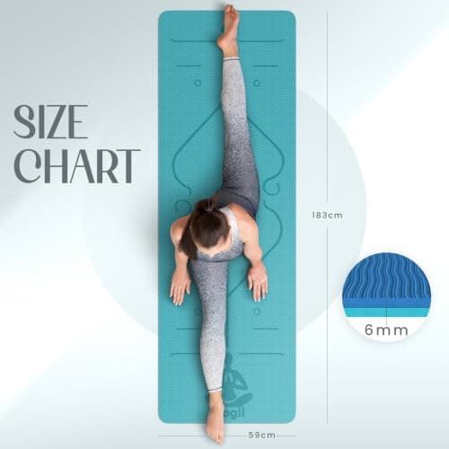 Yogii Non-Slip 6mm TPE Yoga Mat with Alignment Guides — view 4