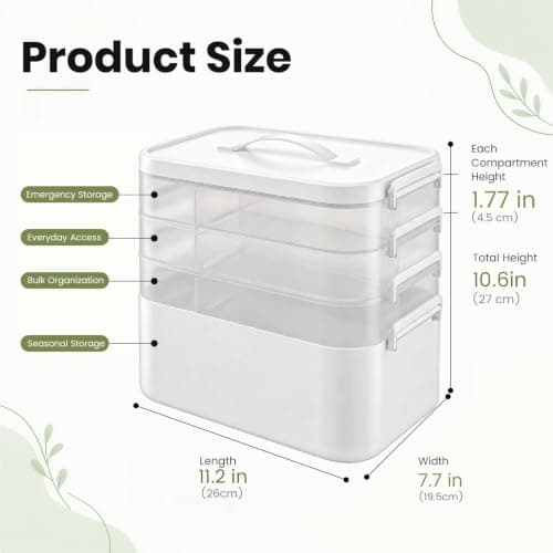 Stidyzo Medicine Storage Box, 4-layer Stackable Storage Box — view 5