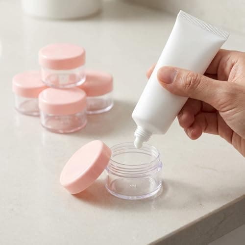 6 Pcs 10g Cosmetic Jars, Travel Pots Refillable Clear Plastic Jars with Screw Lids, Small Containers with Lids for Cream, Lotion, Balm, Makeup & Skincare Storage — view 5