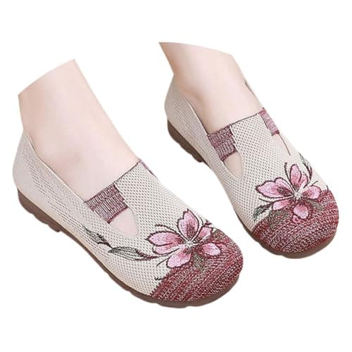 Summer Shoes, Women's Flat Shoes, Fabric Low Shoe, Breathable Fishing Shoes in Rustic Style, Lightweight and Comfortable, Elegant, Fashionable Outdoor Sandals, Quick-Drying Slippers with Floral — view 2