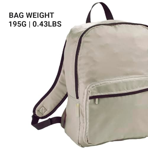 Go Travel Foldable Cabin Approved Backpack - Ultra Lightweight, Light Grey — view 3