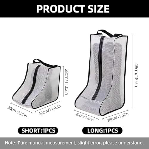 Tgsedr 2 Set Boot Storage Boot Bag Portable Boots Storage Proof Dust Shoe Storage Bag Boots Protector Bag Boot Organizer for Travel Hunting Hiking Fishing (Long + Short) — view 2