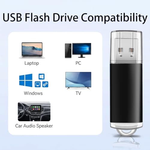 jiqichimao 5 Pack 32GB Black Plastic USB Flash Drive, USB 2.0 usb drive — view 3