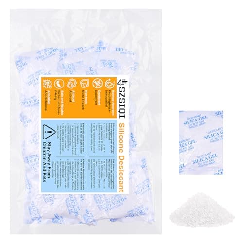 25 Gram x 18 Packs Silica Gel Sachets, Silica Gel Packets, Silicone Desiccant Bags, Moisture Absorber Sachets, Dehumidifier Bags for Drying Clothes Storage Books Shoes Storage Items