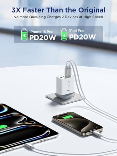 2-Pack USB C Charger, 40W USB C Plug Fast Charger 4 Port PD Type C Charging Plug+QC USBPlug UK USBC Power Adapter Multi Plugs Samsung Charging Plugs for iPhone 16 15 14 13 Pro Max XR XS, iPad,Samsung — view 2