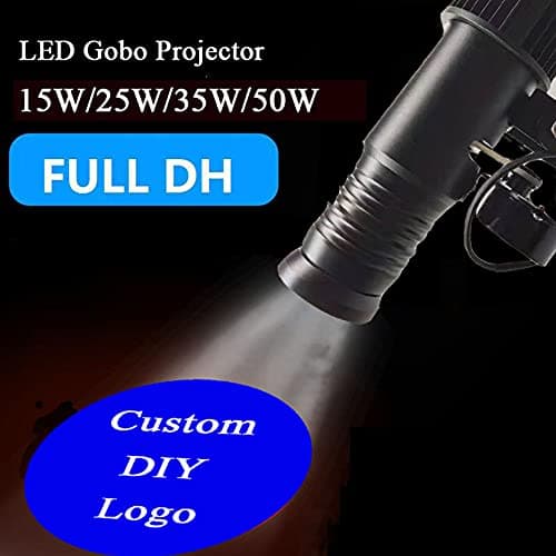 HD 35W LED GOBO Logo Projectors Advertising Light, Free Custom Pattern for Mall Store Car Wash Company Bar Restaurant Wedding (Black,IP20) — view 2