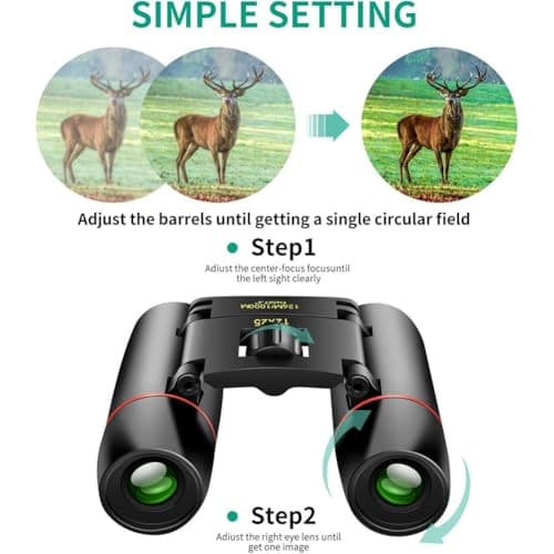 Wesafrae Compact 12X25 Small Pocket Binoculars Adults, Kids Binoculars for Boys for Bird Watching, Concert Theater Opera — view 6