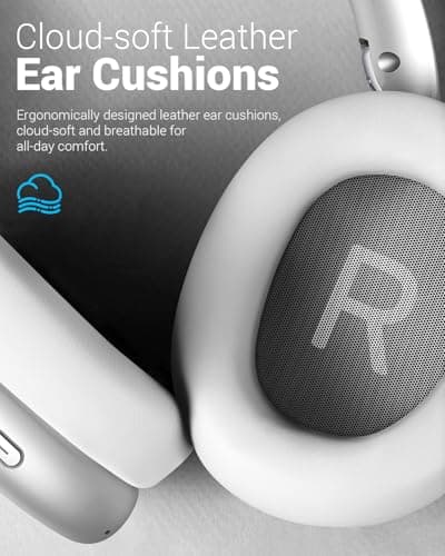 Wentronic Y01 Wireless Over Ear Headphones, Noise Canceling Bluetooth 5.3 Headphones with Microphones,Hi-Res Audio,48H Playtime,Foldable,Breathable Soft Earpads for iOS/Android/Samsung/PC-Silver — view 4