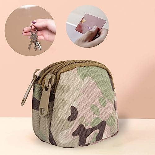Paowsietiviity Double Layer Waterproof Coin Purse with Belt Loop,CP Camo — view 5