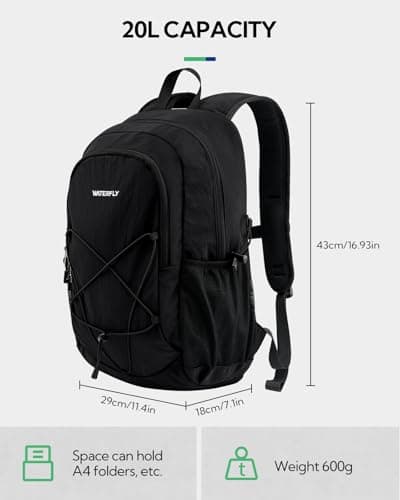 Waterfly 20L Hiking Backpack with Chest Strap, Small Rucksack for Men Women — view 3