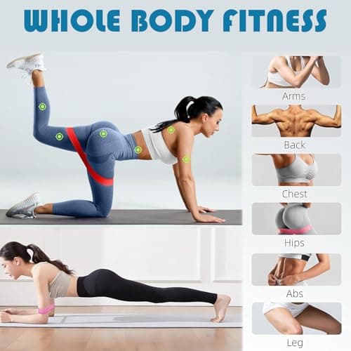 5 PCS Resistance Bands, Latex Material with 5 Different Levels for Men and Women, Skin-Friendly Resistance Fitness Exercise Loop Bands for Legs and Glutes, Arms, Pilates, Yoga-Carry Bag Included — view 6