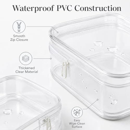 Clear Toiletry Bag, White, M Size — view 3