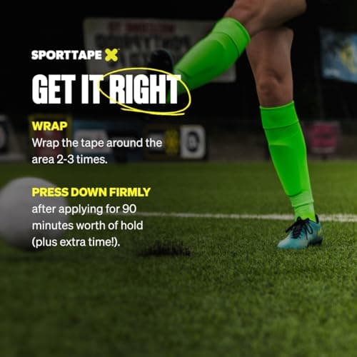 SPORTTAPE Football Sock Tape, 2 Rolls 5cm x 4.5m, Mint Green, Self-Adhesive — view 5