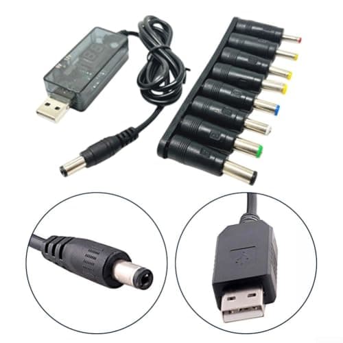 Honseadek USB Power Boost Cable, 5V To 6V/9V/12V Step-Up Converter With 8 DC Heads, 6W-7W Output For Routers, Dashcams, LED Lights, Portable Travel Use(5V5.5 * 2.1mm) — view 4