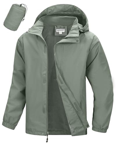 33,000ft Men's Packable Waterproof Jackets Lightweight Breathable Raincoat