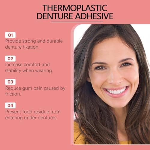 Thermoplastic Denture Adhesive Cream, Teeth Filling Repair Kit, Dental Glue for Teeth, De/nture Silicone Reline K/it,Secure Den/ture Adhesive,Dentu/re Repair,De/nture Adh/esive#White — view 5