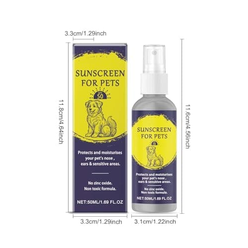 Physical Sunscreen Spray for Water- Outdoor Travel Sensitive Formula for Dogs and Cats Portable 50ml Bottle (Yellow, 11.6x3.1x3.1CM) — view 4