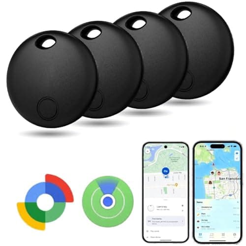 Mini Smart Tracker Tag For Apple and Android, No Subscription No Monthly Fee Car Tracker Device, Tracking for Cars Bikes Luggage Wallet Pets, Dual Tag for Apple FindMy and Google FindHub (1, Black)