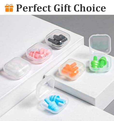 6 Pairs Reusable Ear Plugs, Waterproof Ear Plugs - Reusable Travel Earplugs with Earplug Case for Sleep, Swimming, Snoring, Concerts, Work, Transparent Color — view 4