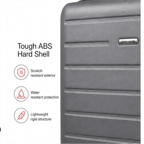 Pierre Cardin Hard XL Suitcase - Charcoal Grey Extra Large Luggage — view 5