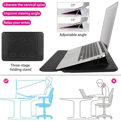 KCA_S3 Silver Laptop Sleeve 11-13.3 Inch ONLY Xiaomi Air 13.3" Huawei MateBook E X 13 Honor MagicBook MacBook Air Pro ASUS ZenBook 13 Acer Swift 3 Galaxy Xiaomi 12.5 Magnetic Stand, Not for 14-16” — view 6