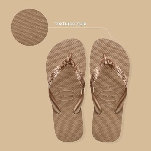 Havaianas Women's Top Tiras Flip-Flop, Rose Gold, 8 UK — view 3