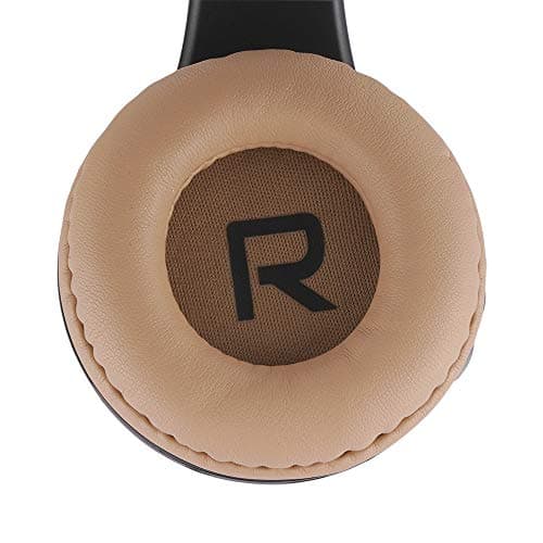 PowerLocus Wireless Bluetooth Over-Ear Stereo Foldable Headphones, Wired Headsets Noise Cancelling with Built-in Microphone for iPhone, Samsung, LG, iPad (Black/Brown) — view 2
