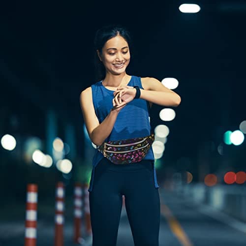 FANTESI 2 Pack Shiny Bumbag Waist Bag Fanny Pack Double Zipper Belt Bag — view 6