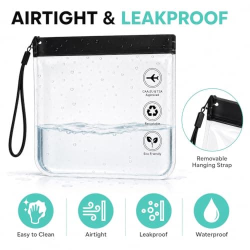 4Pcs TSA Approved Clear Toiletry Bag, 20x20cm Waterproof Travel Bag — view 3