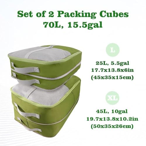 CANBOX Compression Packing Cubes 2 Pcs Set, Expandable Luggage Organizers — view 2