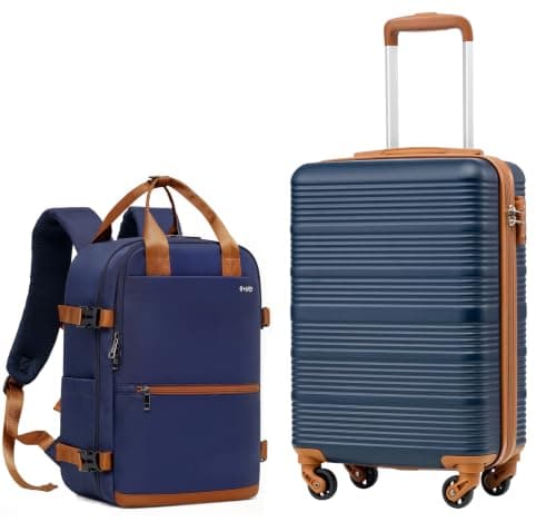 COOLIFE Cabin Suitcase 55x35x20cm for Ryanair, Cabin Backpack 40x30x20cm
