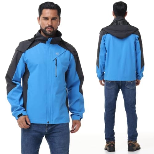 yuyangdpb Mens Waterproof Jacket Lightweight Hooded Raincoat — view 2
