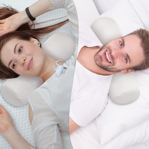 Bremorou 2 Pcs Cylindrical Pillow Case Cervical Neck Roll Pillow Cover With Zipper Round Soft Bolster Pillowcases Covers For Cylindrical Cushion, Neck Roll Pillow Case Only (16.14 X 5.9 Inch, White) — view 6