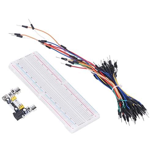 EMUKOEP Breadboard Kit Electric 830 Beginner Tie Points with Starter Cables for Power Supply 12V White — view 4