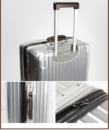 EEGAO Upgraded Zippered Suitcase Cover Protector, Waterproof Luggage Cover for Wheeled Suitcases, Anti-Scratch Clear PVC with Elastic Straps & Magic Tape (S) — view 4