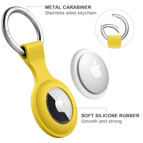 [5-Pack] for AirTag Holder - Silicone Case for AirTag Keyring for Keys, Bags, Luggage, Pet Collars - Anti-Lost and Scratch-Resistant Design for Apple Air Tags 2021 (Pack F) — view 4